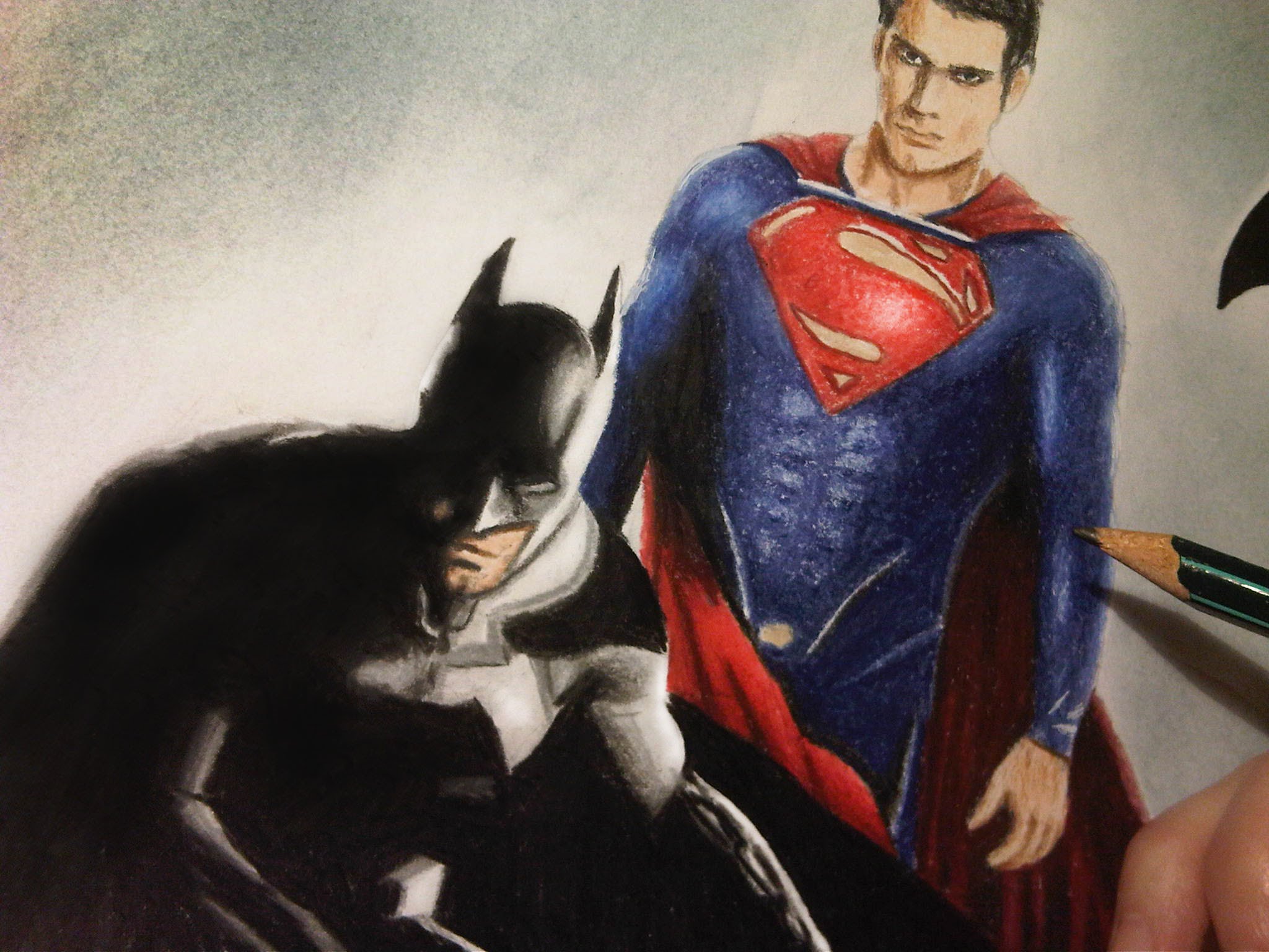 2048x1536 Batman V Superman Movie Drawing