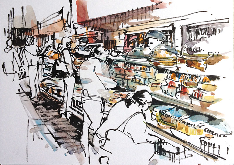 800x566 Drawing Busy Places At The Supermarket Sketch Away Travels