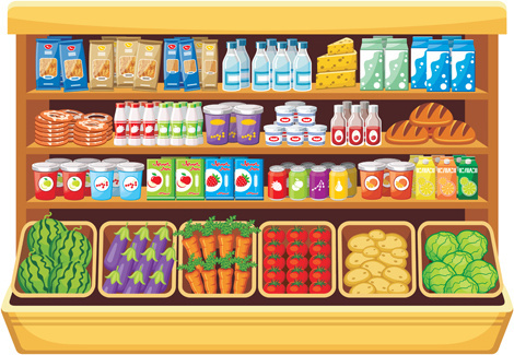 470x325 Supermarket Food Shelf Vector Free Vector In Open Office Drawing