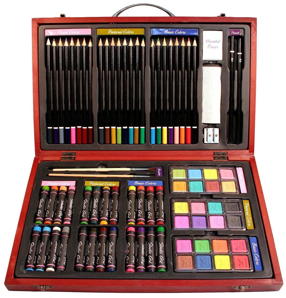 1200x1249 Nicole Studio Art Amp Craft Supplies Set In Wood Box For Drawing