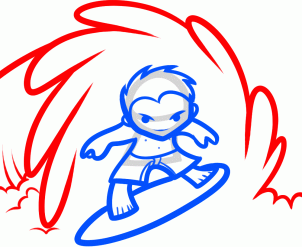 302x247 How To Draw How To Draw A Surfer For Kids