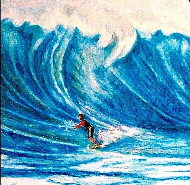 667x648 Surfing Drawing By Kimberly Simon