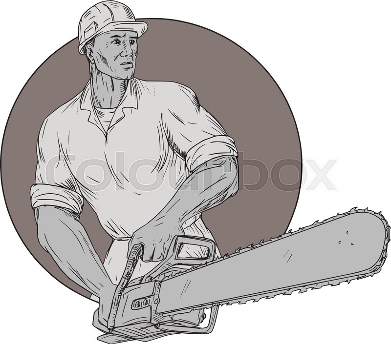 800x705 Drawing Sketch Style Illustration Of Lumberjack Arborist Tree