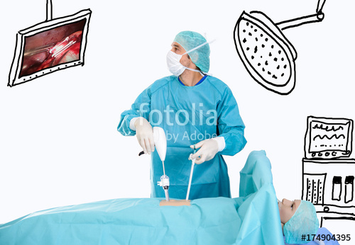 500x346 Doctor Carry Out A Endoscopy Surgery With Drawing Equipment Stock