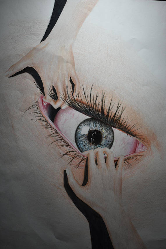 570x855 Soul Searching Surrealism Eye Drawing Optical Art Pencil