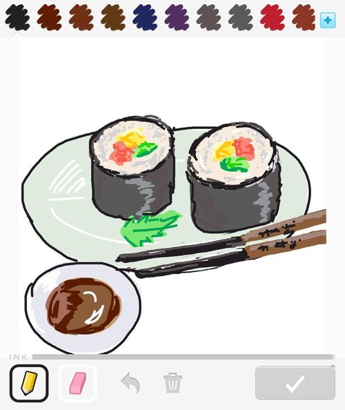 500x594 Sushi Drawings