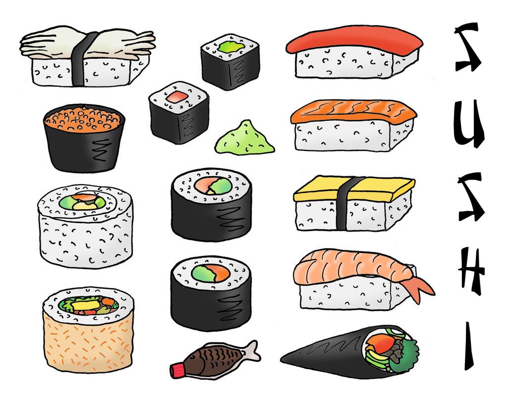 1024x845 Sushi Drawing