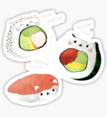 210x230 Sushi Roll Drawing Stickers Redbubble