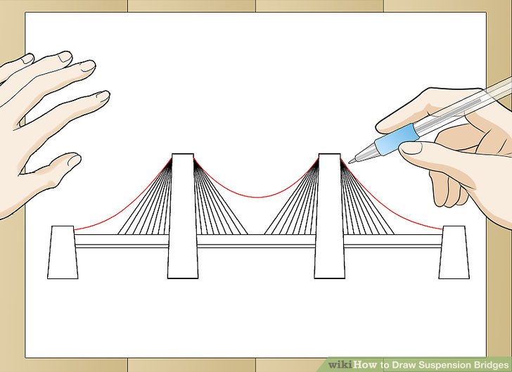 728x529 How To Draw Suspension Bridges 11 Steps (With Pictures)