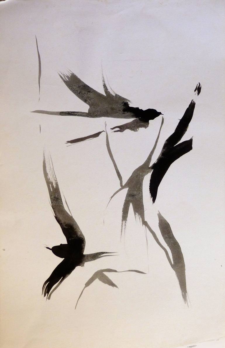 770x1187 Saatchi Art The Swallows Drawing By Frederic Belaubre
