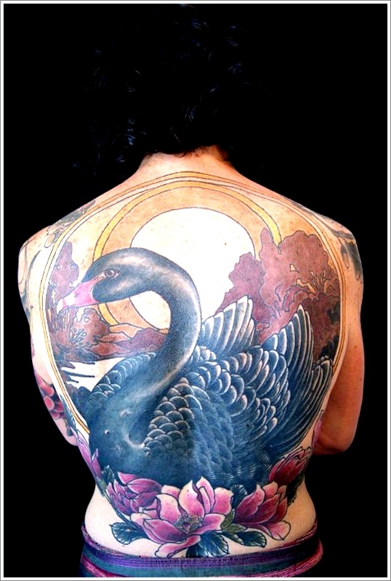 550x816 Full Back Swan Tattoo