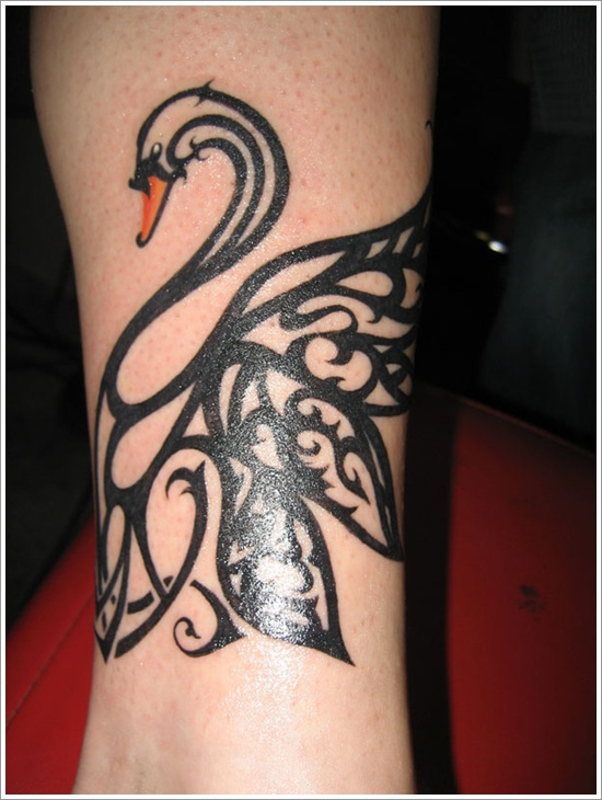 550x730 Simple Swan Tattoo Design For Girls