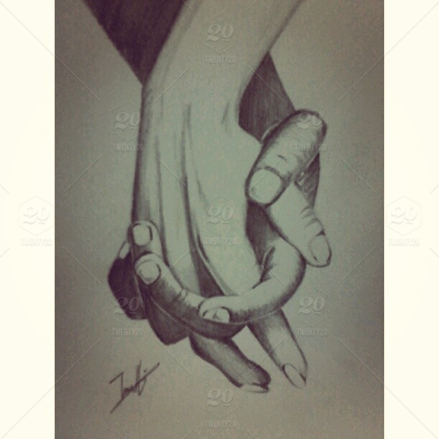 640x640 Holding Hand Couple Drawing ~
