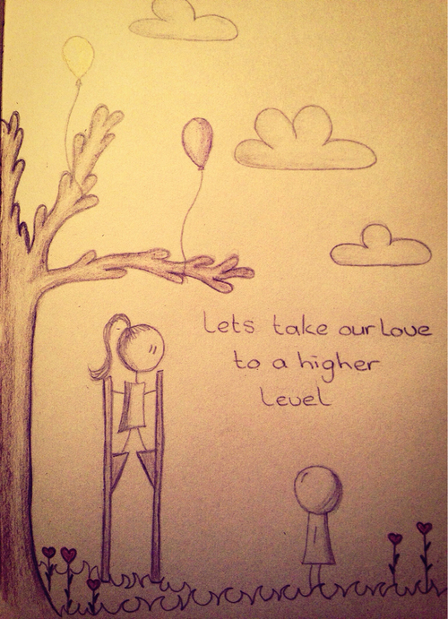 500x691 Sweet Couple Love Drawing Uploaded By Marieke