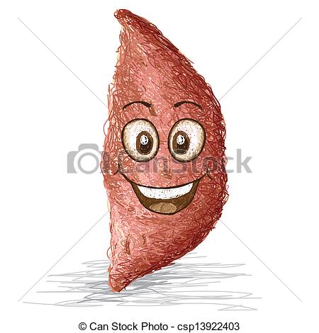 450x470 Happy Sweet Potato Cartoon Character Smiling. Vector Clipart