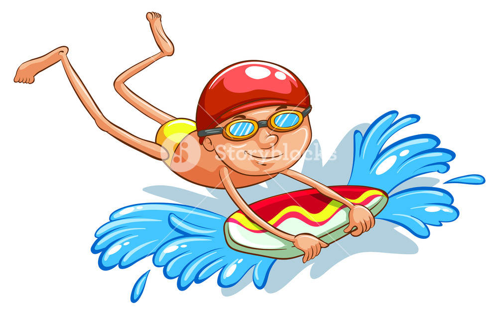 1000x621 A Drawing Of A Young Boy Swimming On A White Background Royalty