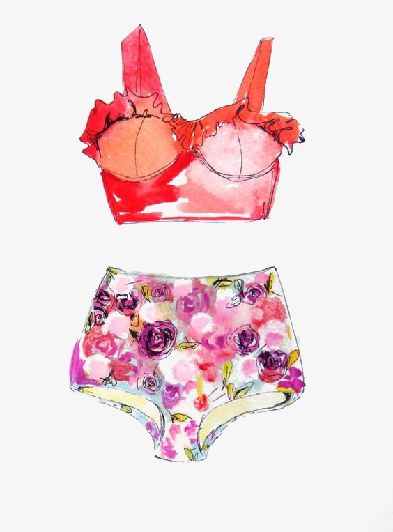 564x763 Drawing Swimsuit, Swimwear, Ms, Flowers Png Image And Clipart