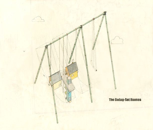 610x520 Swing Set Houses, Tom Ngo Raum Drawing Models