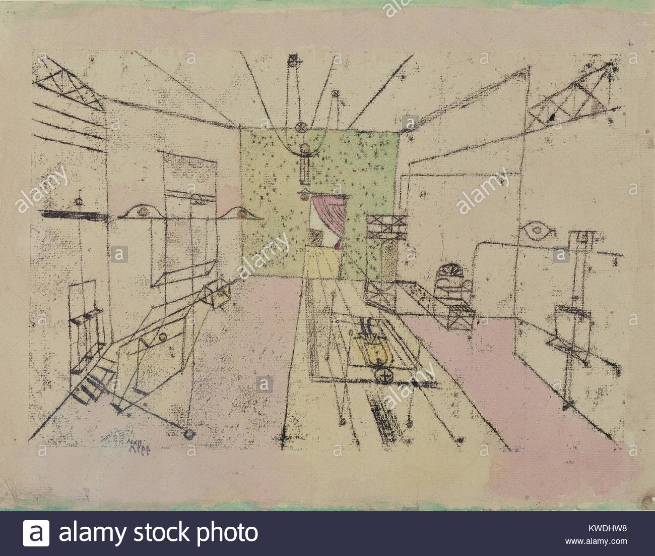 1300x1102 Phantom Perspective, By Paul Klee, 1920, Swiss Drawing, Watercolor