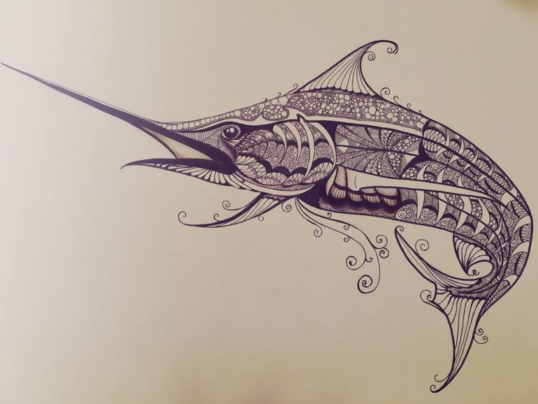 770x578 Saatchi Art Altered Swordfish Drawing By Jacob Rodriguez