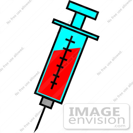 450x450 Needle And Syringe With Red Medicine Or Blood Clipart