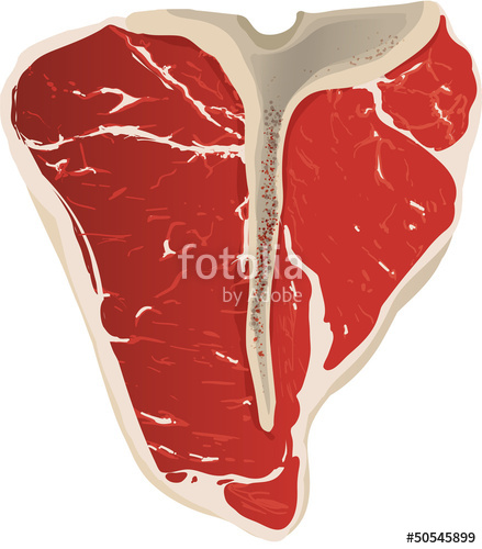 439x500 Vector Illustration Of A Porterhouse Steak Cut Stock Image