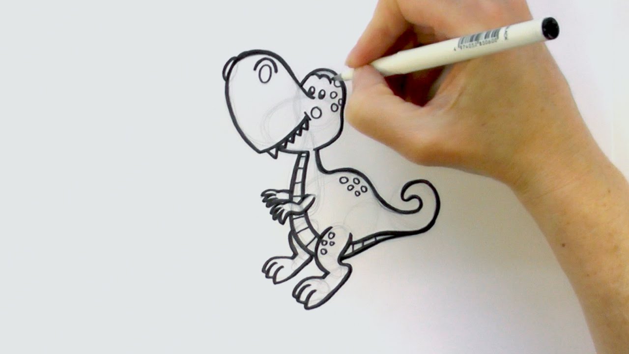 1280x720 How To Draw A Cartoon Tyrannosaurus Rex