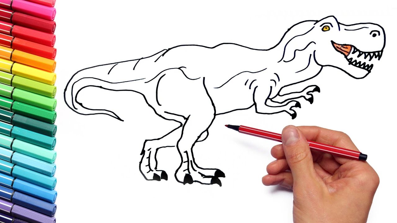 1280x720 How To Draw T Rex For Kids