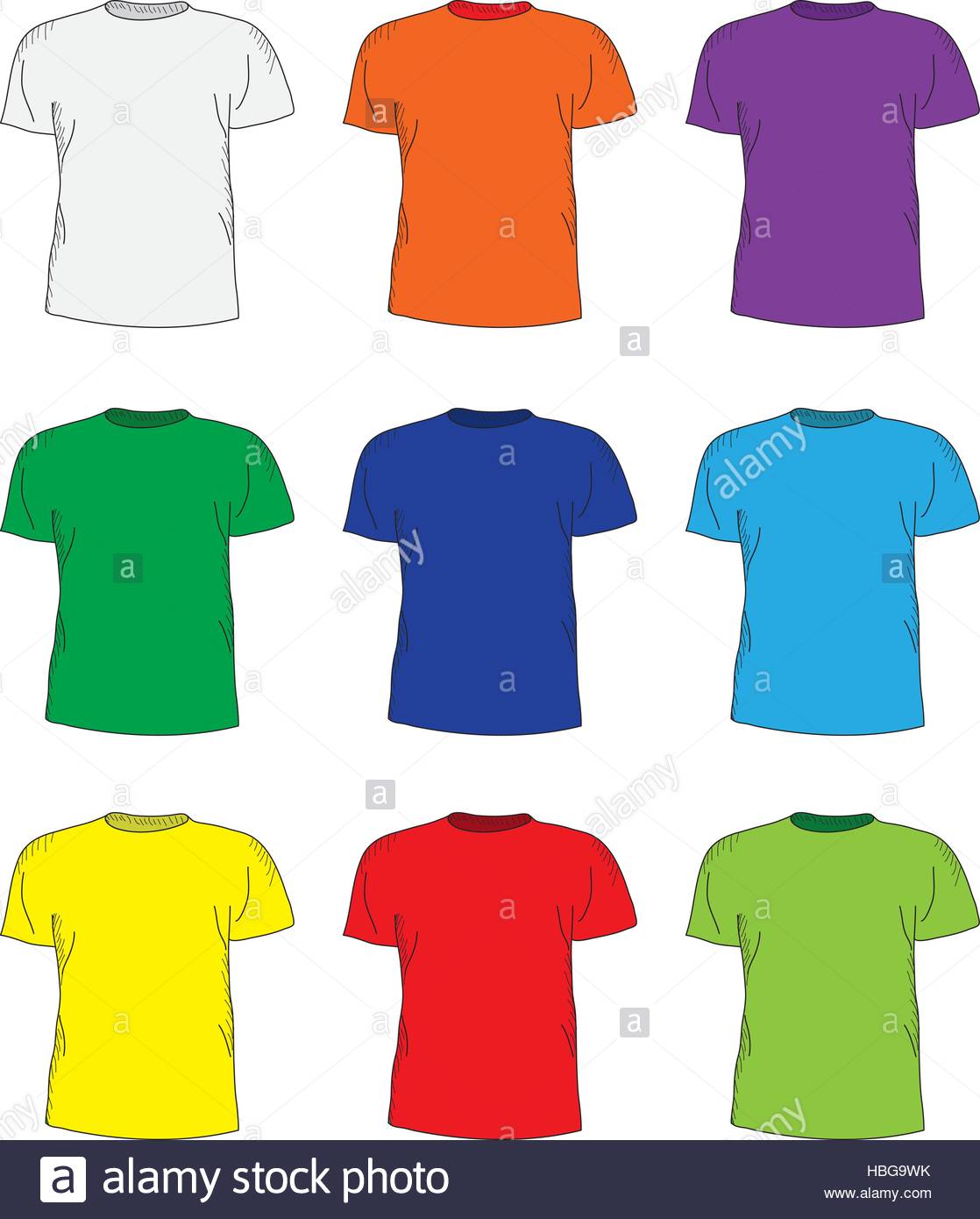 1118x1390 Men's T Shirts Design Template Set. Multi Colored T Shirts Stock