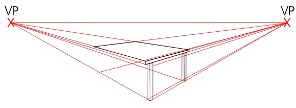 579x211 Two Point Perspective Drawing.