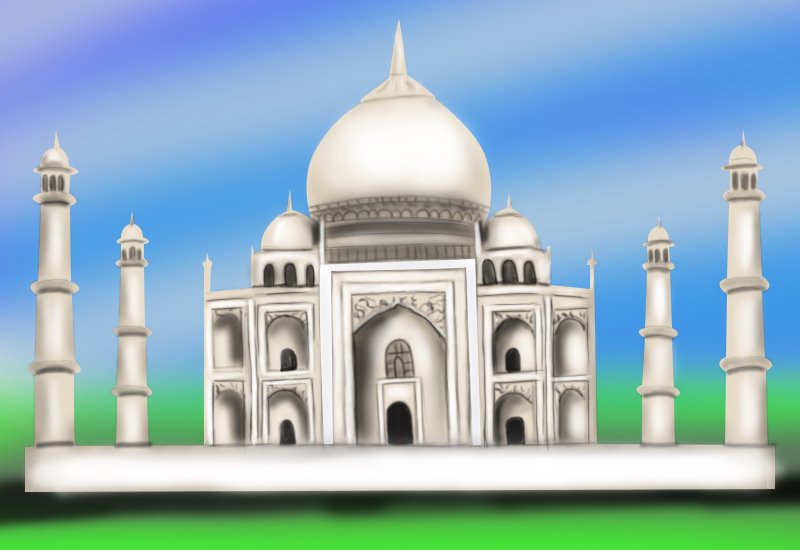 800x550 Learn How To Draw Taj Mahal (Wonders Of The World) Step By Step