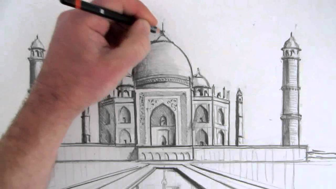 1280x720 How To Draw The Taj Mahal Narrated Step By Step