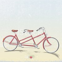 200x200 Red Tandem Bicycle Drawing Stock Vectors