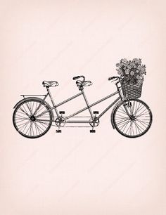 236x306 Tandem Bicycle Drawing. Looks Just Like The One We Had When I Was