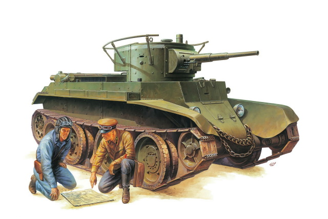 640x427 Home Decoration War Art Bt 7 Soviet Light Tank Tank Drawing Silk