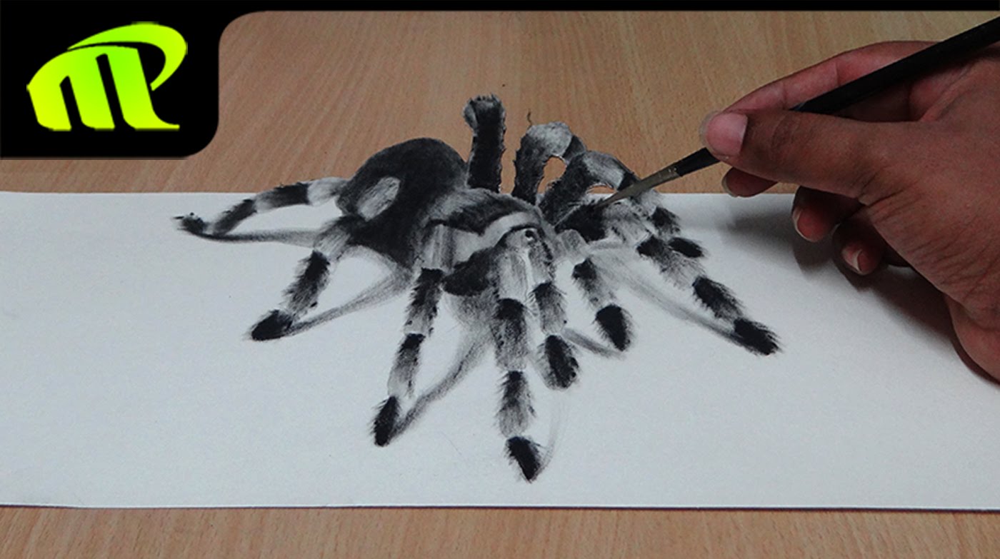 1400x783 How To Draw 3d Spider