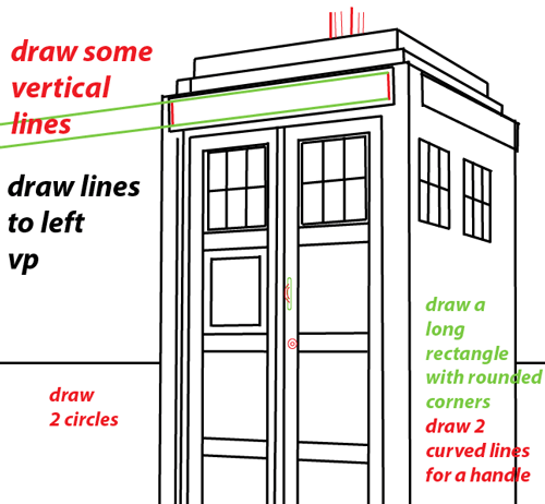 500x462 Step 9 Drawing Tardis From Doctor Who Easy Steps Lesson Dr