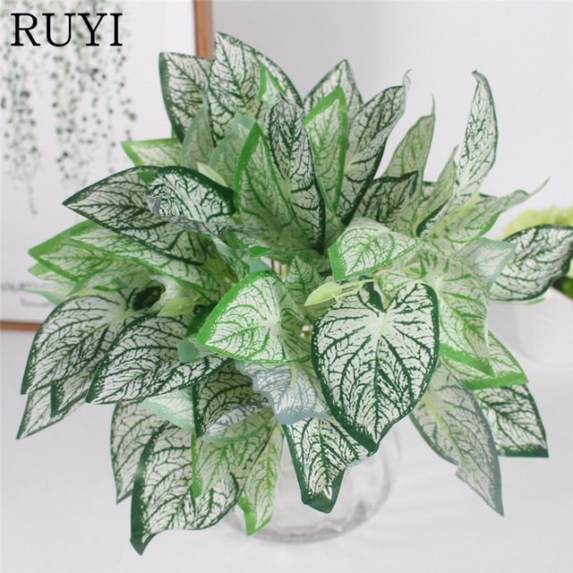 640x640 Simulation Taro Leaf Plant Wall Accessories Artificial Fake Green