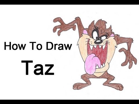 480x360 How To Draw Taz (Tasmanian Devil)