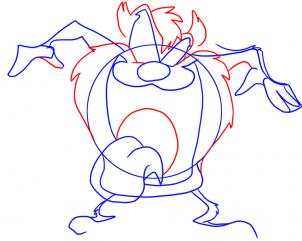 302x241 How To Draw Taz The Tasmanian Devil Step 3 Projects