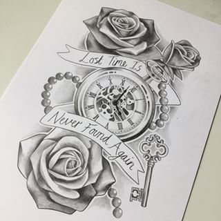 320x320 Clock Tattoo Drawing