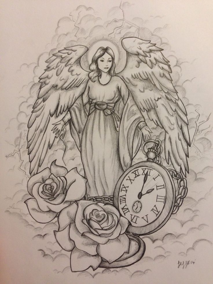 736x981 Guardian Angel Tattoo Design, Commission By Jeffica Alice