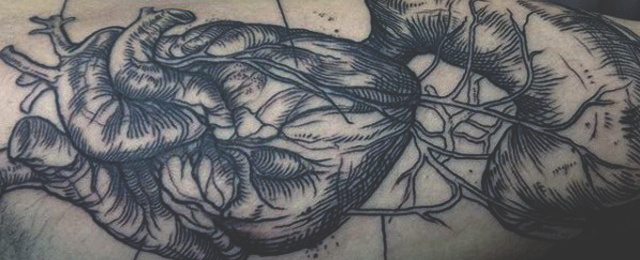 640x260 90 Anatomical Heart Tattoo Designs For Men