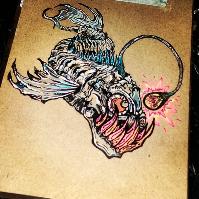 640x640 Angler Fish Tattoo Designs