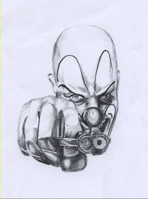 573x768 Marvelous Simple Gangsta Tattoo Design On Paper