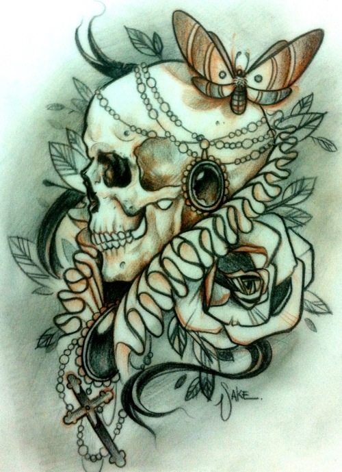 500x689 Skull Tattoo Sketches By Giannis Karampetsos