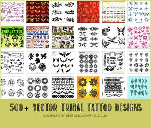 500x424 Tribal Tattoo Design Free Vectors To Download