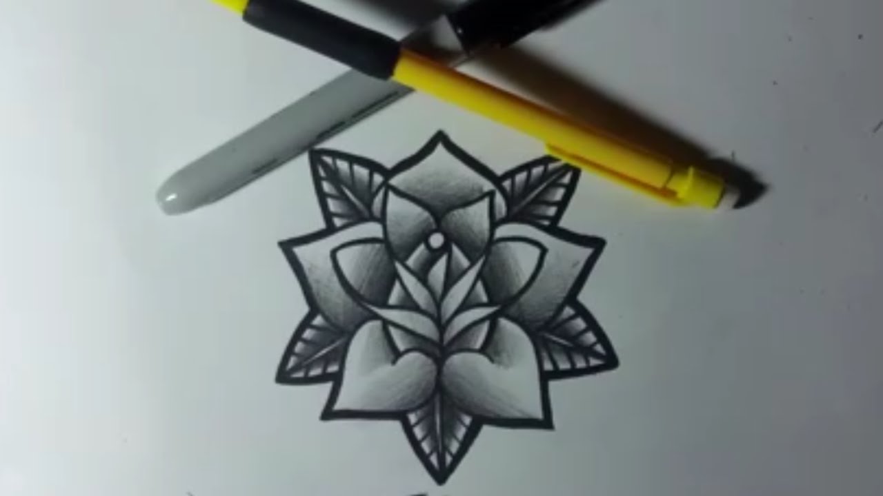 1280x720 How To Draw A Simple Tattoo Flash Style Rose
