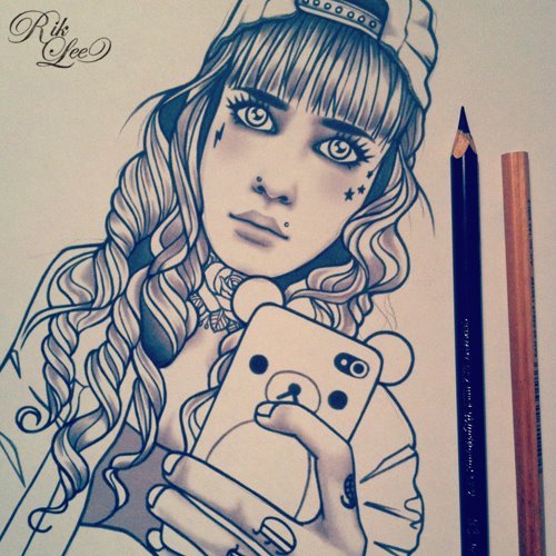 500x500 Tattoo Girl Drawing Sevenbones.