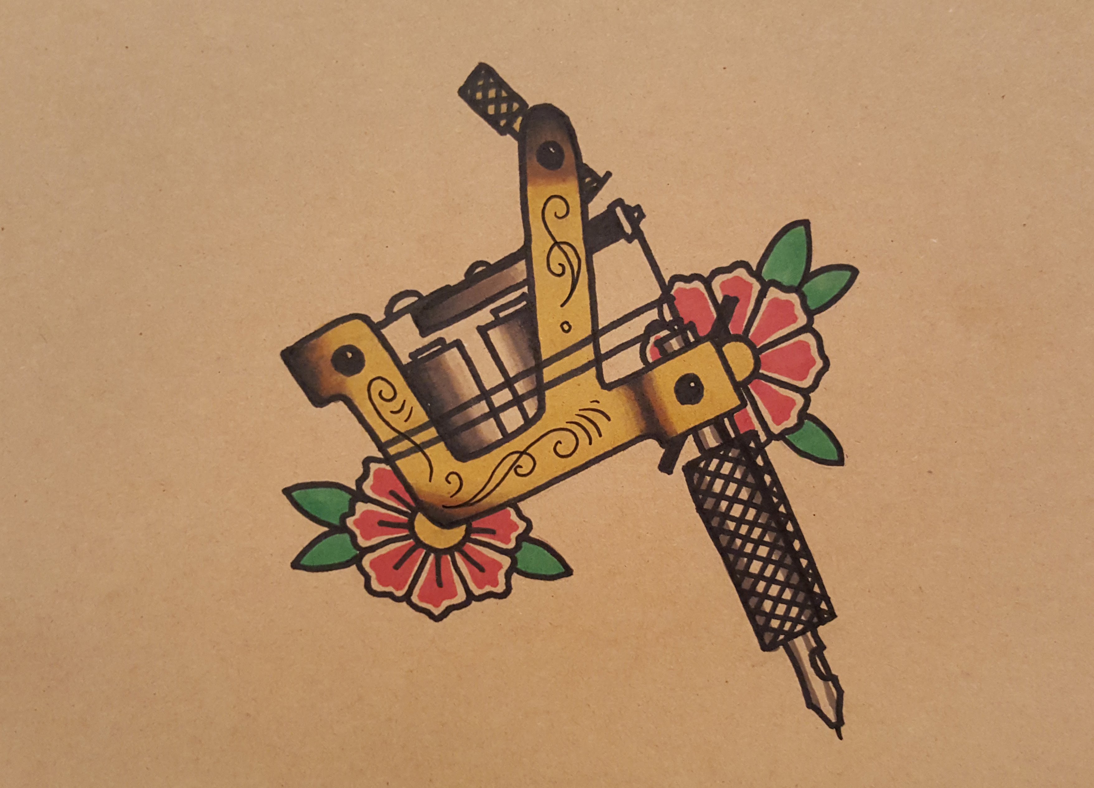 3513x2532 How To Draw An Old School Tattoo Machine By Thebrokenpuppet